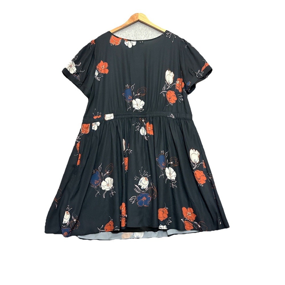 ModCloth 3X Dress Whats the Scoop Black Floral Babydoll Retro‎ 50s Rockabilly - Picture 2 of 11